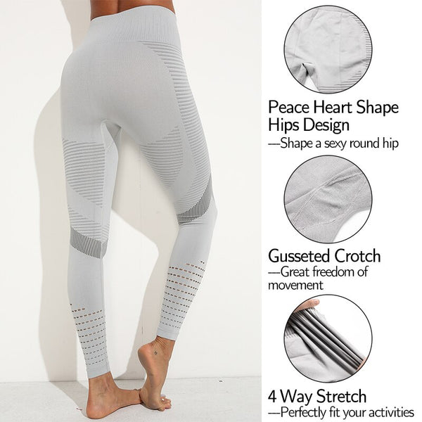 Hollow Out Yoga Pants High Waist Seamless Leggings Gym Leggins Fitness Sport Tights Jogging Trousers Workout Running Pants | Vimost Shop.