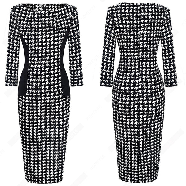 Vintage Women Elegant Fashion Pencil Dress Chic Formal Business Bodycon Dress | Vimost Shop.