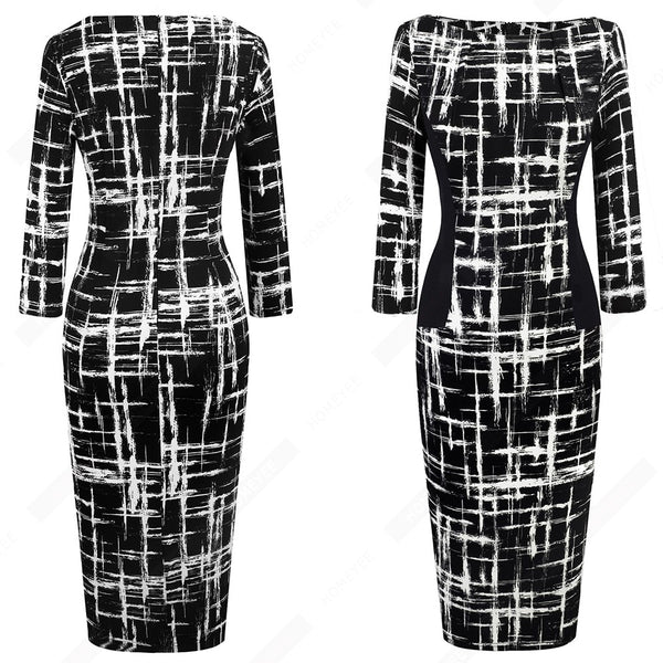 Vintage Women Elegant Fashion Pencil Dress Chic Formal Business Bodycon Dress | Vimost Shop.