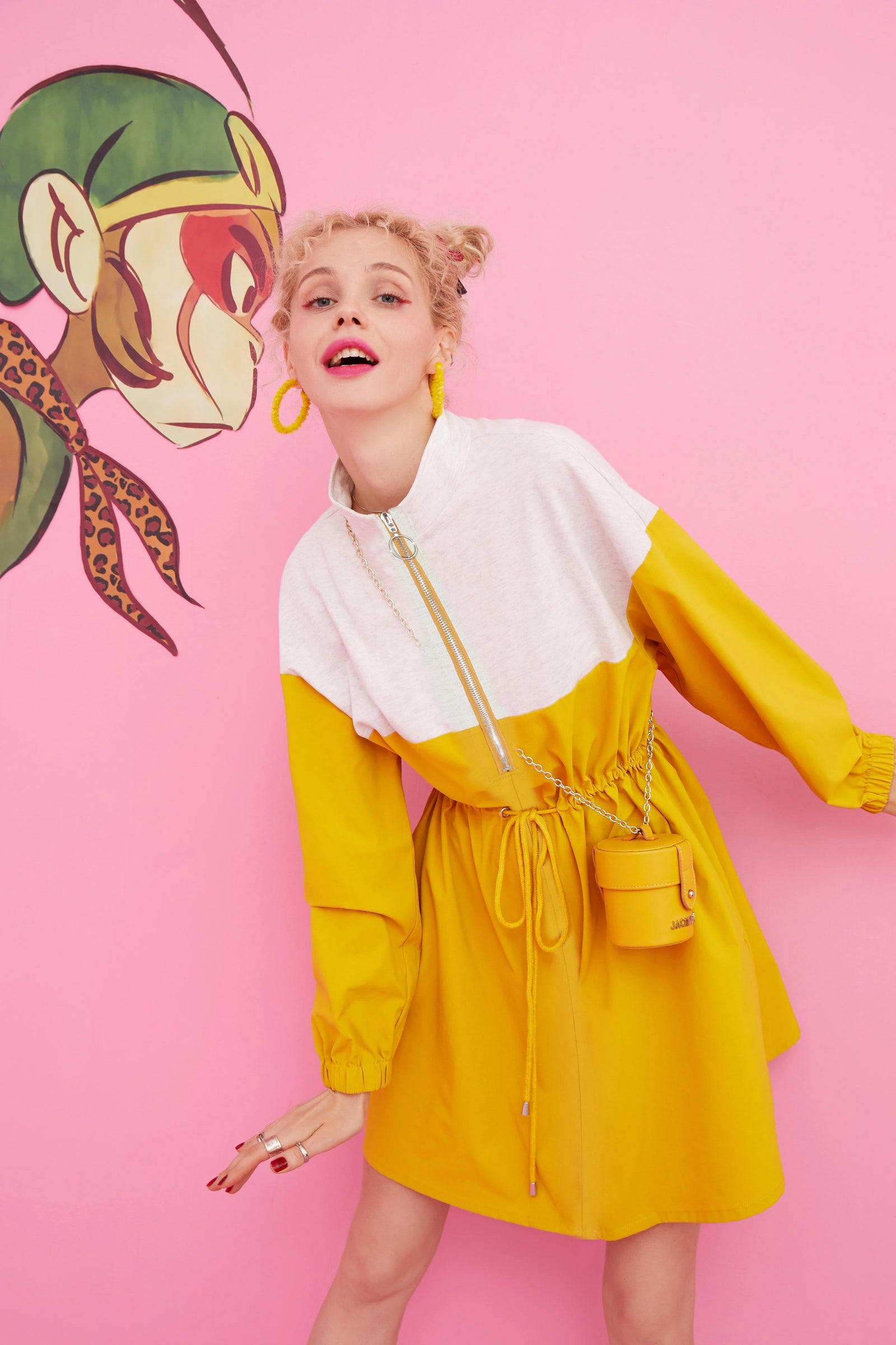 Khaki Colorblock Patchwork Casual Safari Dress Women Autumn Korean Ladies Daily Dress | Vimost Shop.