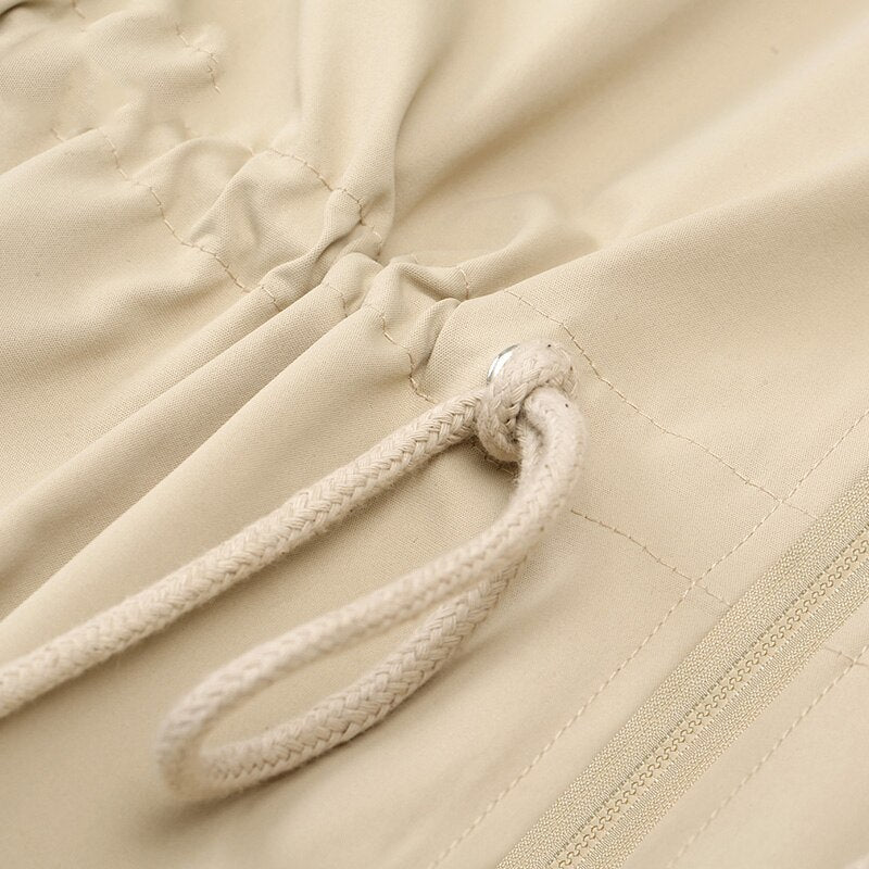 Khaki Colorblock Patchwork Casual Safari Dress Women Autumn Korean Ladies Daily Dress | Vimost Shop.