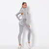 Seamless Patchwork Yoga Set Gym Clothing Fashion Long Sleeve Top Leggings Suit Push Up Workout Training Running Sports Tracksuit | Vimost Shop.