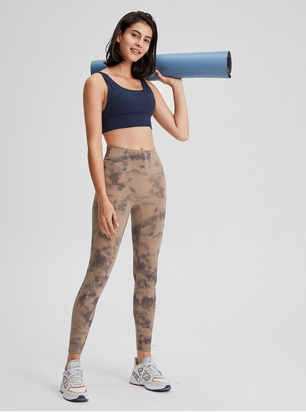 Autumn Seamless Tie Dye Print Yoga Leggings No T-line Fitness Gym Yoga Pantalones High Elastics High Waist Sports Slim Trousers | Vimost Shop.