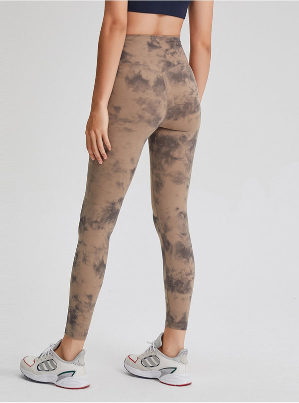 Autumn Seamless Tie Dye Print Yoga Leggings No T-line Fitness Gym Yoga Pantalones High Elastics High Waist Sports Slim Trousers | Vimost Shop.