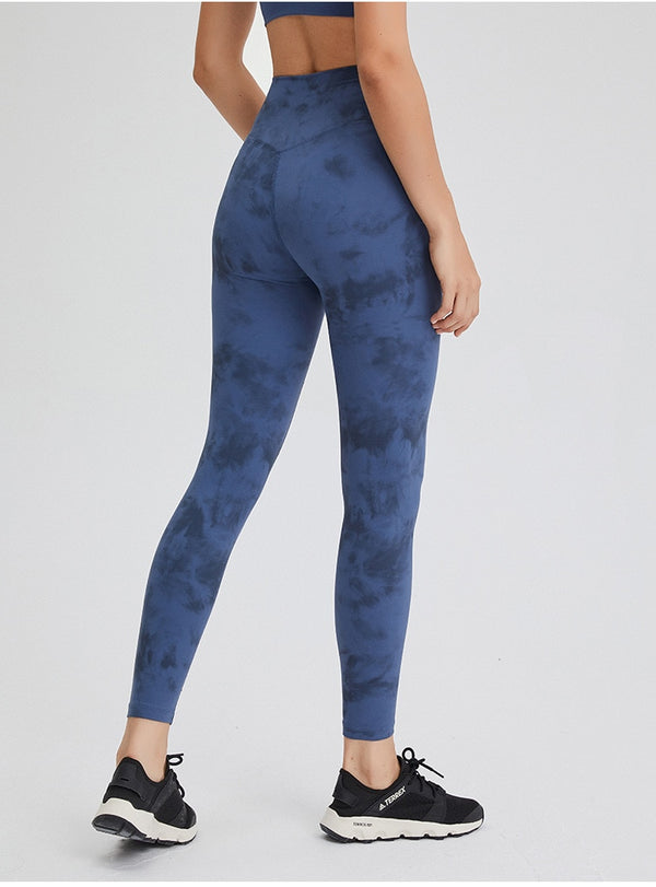 Autumn Seamless Tie Dye Print Yoga Leggings No T-line Fitness Gym Yoga Pantalones High Elastics High Waist Sports Slim Trousers | Vimost Shop.