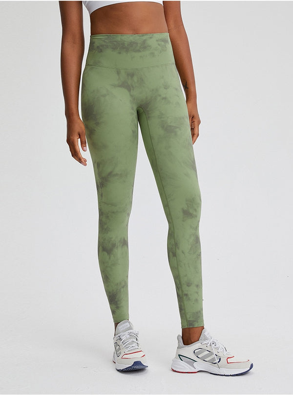 Autumn Seamless Tie Dye Print Yoga Leggings No T-line Fitness Gym Yoga Pantalones High Elastics High Waist Sports Slim Trousers | Vimost Shop.