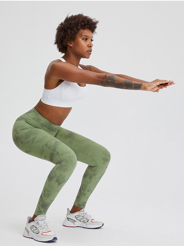 Autumn Seamless Tie Dye Print Yoga Leggings No T-line Fitness Gym Yoga Pantalones High Elastics High Waist Sports Slim Trousers | Vimost Shop.