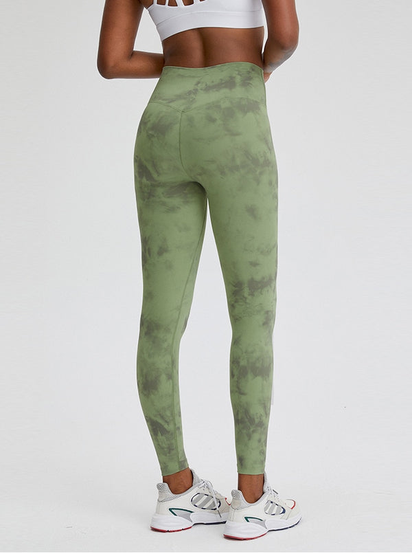 Autumn Seamless Tie Dye Print Yoga Leggings No T-line Fitness Gym Yoga Pantalones High Elastics High Waist Sports Slim Trousers | Vimost Shop.