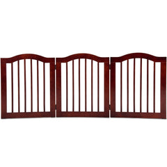 3 Panels Folding Freestanding Stylish Sturdy Smooth Wood Pet Dog Safety Gate Fold Free-standing 360 Degrees Rotate PS7085