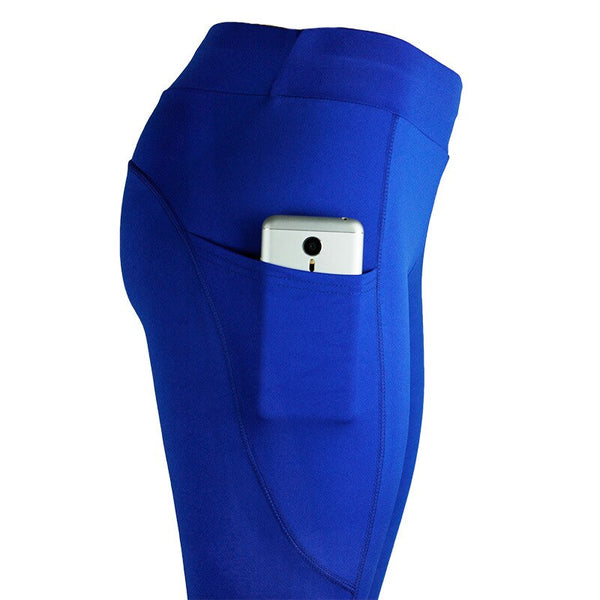 Solid Yoga Leggings With Pockets Fashion Push Up Workout Fitness Gym Running Trousers High Elastics High Waist Casual Pants | Vimost Shop.