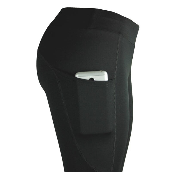 Solid Yoga Leggings With Pockets Fashion Push Up Workout Fitness Gym Running Trousers High Elastics High Waist Casual Pants | Vimost Shop.