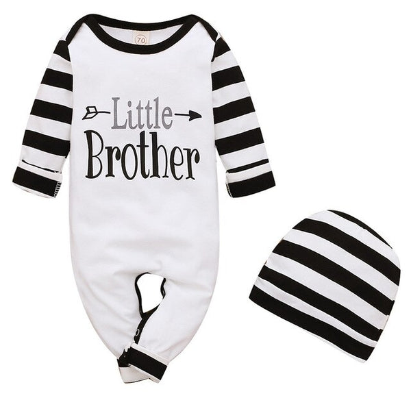 2Piece Winter Cotton Baby Boy Clothes Set Long Sleeve Romper+Hat Letter Print Kids Clothing for Newborn Fall Baby Outfits D30 | Vimost Shop.