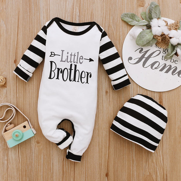 2Piece Winter Cotton Baby Boy Clothes Set Long Sleeve Romper+Hat Letter Print Kids Clothing for Newborn Fall Baby Outfits D30 | Vimost Shop.