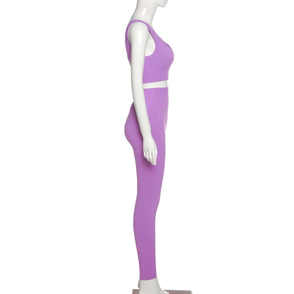 Seamless Solid Yoga Set Women Gym Clothes One Shoulder Crop Top Legging Sexy Fitness Sportswear Suit Running Workout Tracksuit | Vimost Shop.