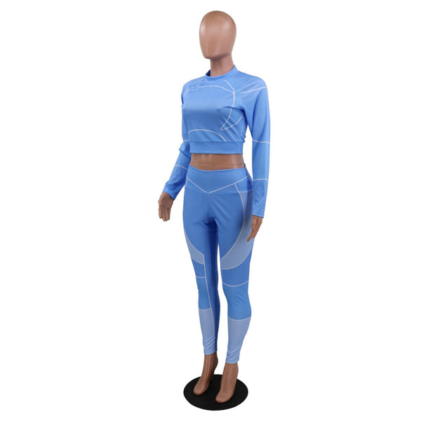 Seamless Sportswear Yoga 2 PCS Set Women GYM Clothes Jogging Workout Fitness Tracksuit Long Sleeve Crop Top Leggings Active Suit | Vimost Shop.