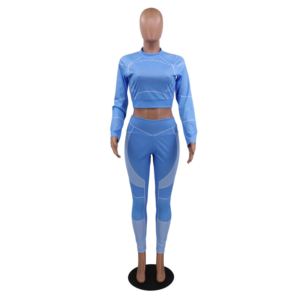 Seamless Sportswear Yoga 2 PCS Set Women GYM Clothes Jogging Workout Fitness Tracksuit Long Sleeve Crop Top Leggings Active Suit | Vimost Shop.