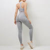 Seamless Striped Yoga Gym Tracksuit Workout Sports Push Up Jogging Two Piece Tank Crop Top Hips Lifting Leggings Outdoor Set | Vimost Shop.