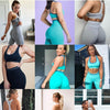Seamless Striped Yoga Gym Tracksuit Workout Sports Push Up Jogging Two Piece Tank Crop Top Hips Lifting Leggings Outdoor Set | Vimost Shop.