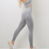 Seamless Striped Yoga Gym Tracksuit Workout Sports Push Up Jogging Two Piece Tank Crop Top Hips Lifting Leggings Outdoor Set | Vimost Shop.
