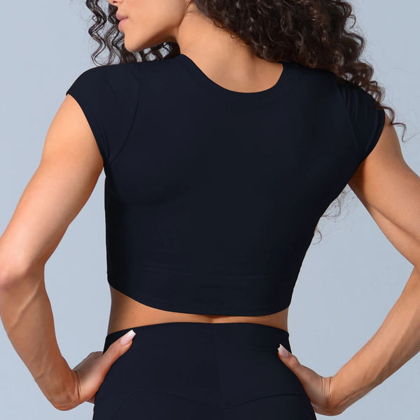 Seamless Sportswear Yoga 2 PCS Set GYM Fitness Sports Tracksuit One Shoulder Tie Knot Crop Top High Elastics Shorts Two Piece | Vimost Shop.