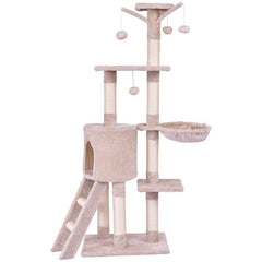 56" Condo Scratching Posts Ladder Cat Play Tree  Cats Tree Kitten House Furniture PS7009BE