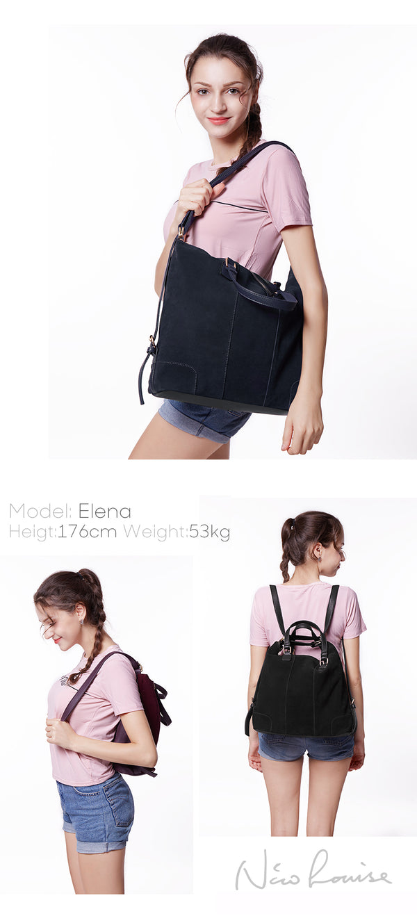 Women Real Split Suede Leather Shoulder Tote Bag Fashion Female Large Leisure Nubuck Casual Handbag Travelling Top handle Bags | Vimost Shop.