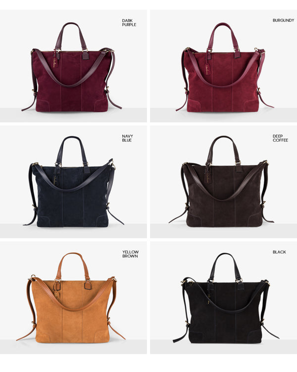 Women Real Split Suede Leather Shoulder Tote Bag Fashion Female Large Leisure Nubuck Casual Handbag Travelling Top handle Bags | Vimost Shop.