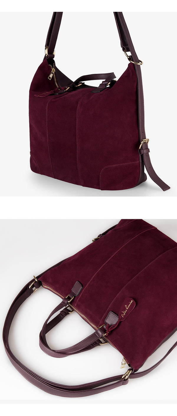 Women Real Split Suede Leather Shoulder Tote Bag Fashion Female Large Leisure Nubuck Casual Handbag Travelling Top handle Bags | Vimost Shop.