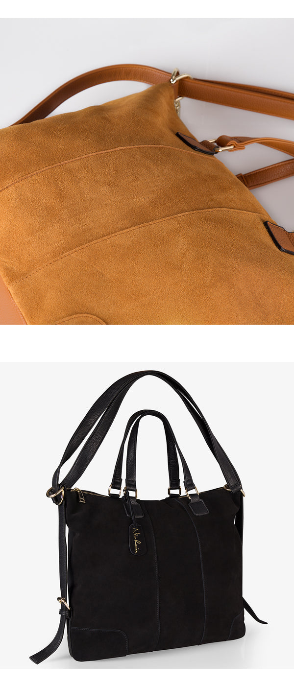Women Real Split Suede Leather Shoulder Tote Bag Fashion Female Large Leisure Nubuck Casual Handbag Travelling Top handle Bags | Vimost Shop.