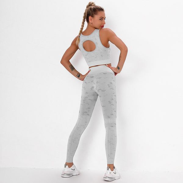 Sportswear Camo Yoga Set Women Seamless Gym Clothes Jogging Workout Fitness Tracksuit Tank Crop Top Hips Lifting Pantalones Suit | Vimost Shop.
