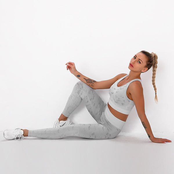 Sportswear Camo Yoga Set Women Seamless Gym Clothes Jogging Workout Fitness Tracksuit Tank Crop Top Hips Lifting Pantalones Suit | Vimost Shop.