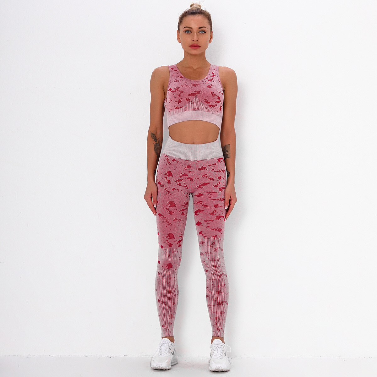 Sportswear Camo Yoga Set Women Seamless Gym Clothes Jogging Workout Fitness Tracksuit Tank Crop Top Hips Lifting Pantalones Suit | Vimost Shop.