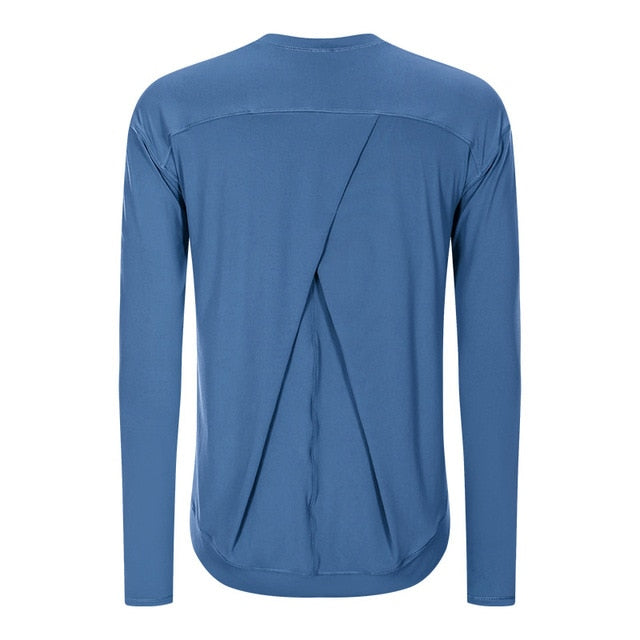 Loose Fit Sport Training Workout Long Sleeve Shirts Women Lightweight Anti-sweat Yoga Fitness Shirts with Thumb Hole