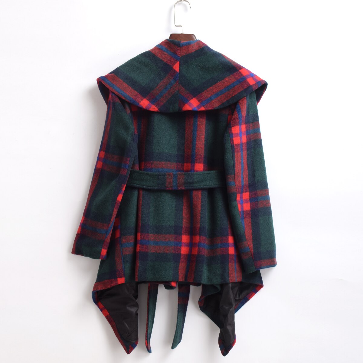 Women Winter Wool Jacket Coat Vintage Turn Down Shawl Collar Plaid Woolen Blend Overcoat Tops Outwear | Vimost Shop.