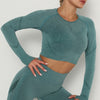 Yoga Crop Tops Yoga Shirts Gym Workout Tops Long Sleeve Fitness Running Sport T-Shirts Athletic Training Wear Women Sportswear | Vimost Shop.