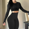 Yoga Crop Tops Yoga Shirts Gym Workout Tops Long Sleeve Fitness Running Sport T-Shirts Athletic Training Wear Women Sportswear | Vimost Shop.