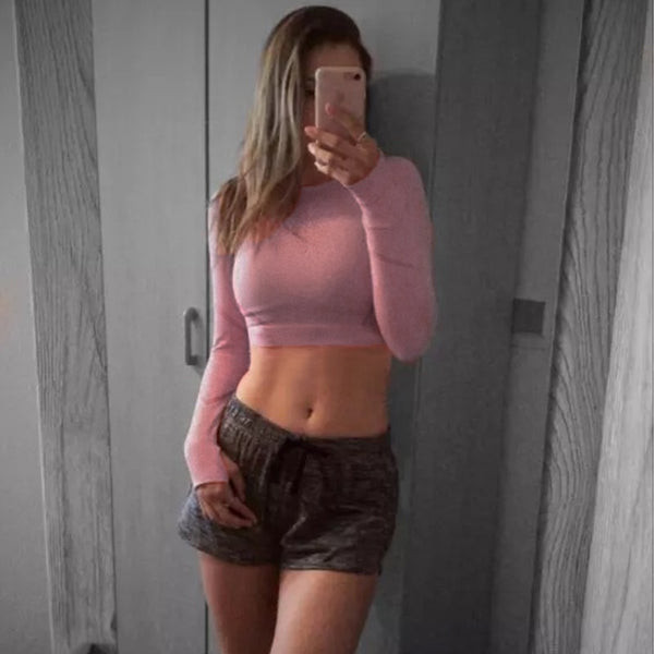 Yoga Crop Tops Yoga Shirts Gym Workout Tops Long Sleeve Fitness Running Sport T-Shirts Athletic Training Wear Women Sportswear | Vimost Shop.