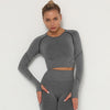 Yoga Crop Tops Yoga Shirts Gym Workout Tops Long Sleeve Fitness Running Sport T-Shirts Athletic Training Wear Women Sportswear | Vimost Shop.