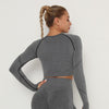 Yoga Crop Tops Yoga Shirts Gym Workout Tops Long Sleeve Fitness Running Sport T-Shirts Athletic Training Wear Women Sportswear | Vimost Shop.