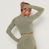 Yoga Crop Tops Yoga Shirts Gym Workout Tops Long Sleeve Fitness Running Sport T-Shirts Athletic Training Wear Women Sportswear | Vimost Shop.