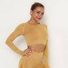 Yoga Crop Tops Yoga Shirts Gym Workout Tops Long Sleeve Fitness Running Sport T-Shirts Athletic Training Wear Women Sportswear | Vimost Shop.