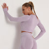 Yoga Crop Tops Yoga Shirts Gym Workout Tops Long Sleeve Fitness Running Sport T-Shirts Athletic Training Wear Women Sportswear | Vimost Shop.