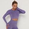 Yoga Crop Tops Yoga Shirts Gym Workout Tops Long Sleeve Fitness Running Sport T-Shirts Athletic Training Wear Women Sportswear | Vimost Shop.
