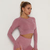 Yoga Crop Tops Yoga Shirts Gym Workout Tops Long Sleeve Fitness Running Sport T-Shirts Athletic Training Wear Women Sportswear | Vimost Shop.