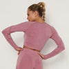 Yoga Crop Tops Yoga Shirts Gym Workout Tops Long Sleeve Fitness Running Sport T-Shirts Athletic Training Wear Women Sportswear | Vimost Shop.