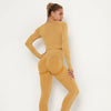 2pcs Yoga Set Women Long Sleeve Shirts Active Tracksuit Sport Suits Workout Clothes Gym Fitness Crop Top + Push Up Leggings | Vimost Shop.