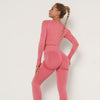 2pcs Yoga Set Women Long Sleeve Shirts Active Tracksuit Sport Suits Workout Clothes Gym Fitness Crop Top + Push Up Leggings | Vimost Shop.