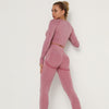 2pcs Yoga Set Women Long Sleeve Shirts Active Tracksuit Sport Suits Workout Clothes Gym Fitness Crop Top + Push Up Leggings | Vimost Shop.