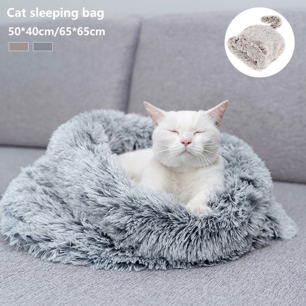 Pet Dog Cat Sleeping Bed Soft Plush  Nest Kennel Cave House Cats Cute Bag Mat Pad Tent Pets Winter Warm Cozy Beds | Vimost Shop.
