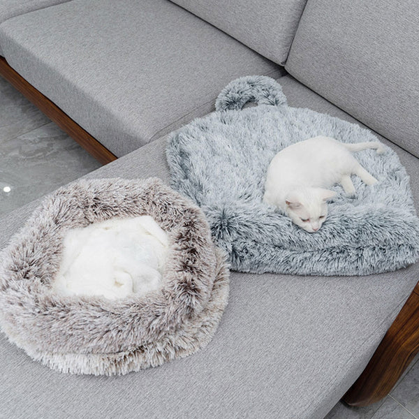 Pet Dog Cat Sleeping Bed Soft Plush  Nest Kennel Cave House Cats Cute Bag Mat Pad Tent Pets Winter Warm Cozy Beds | Vimost Shop.